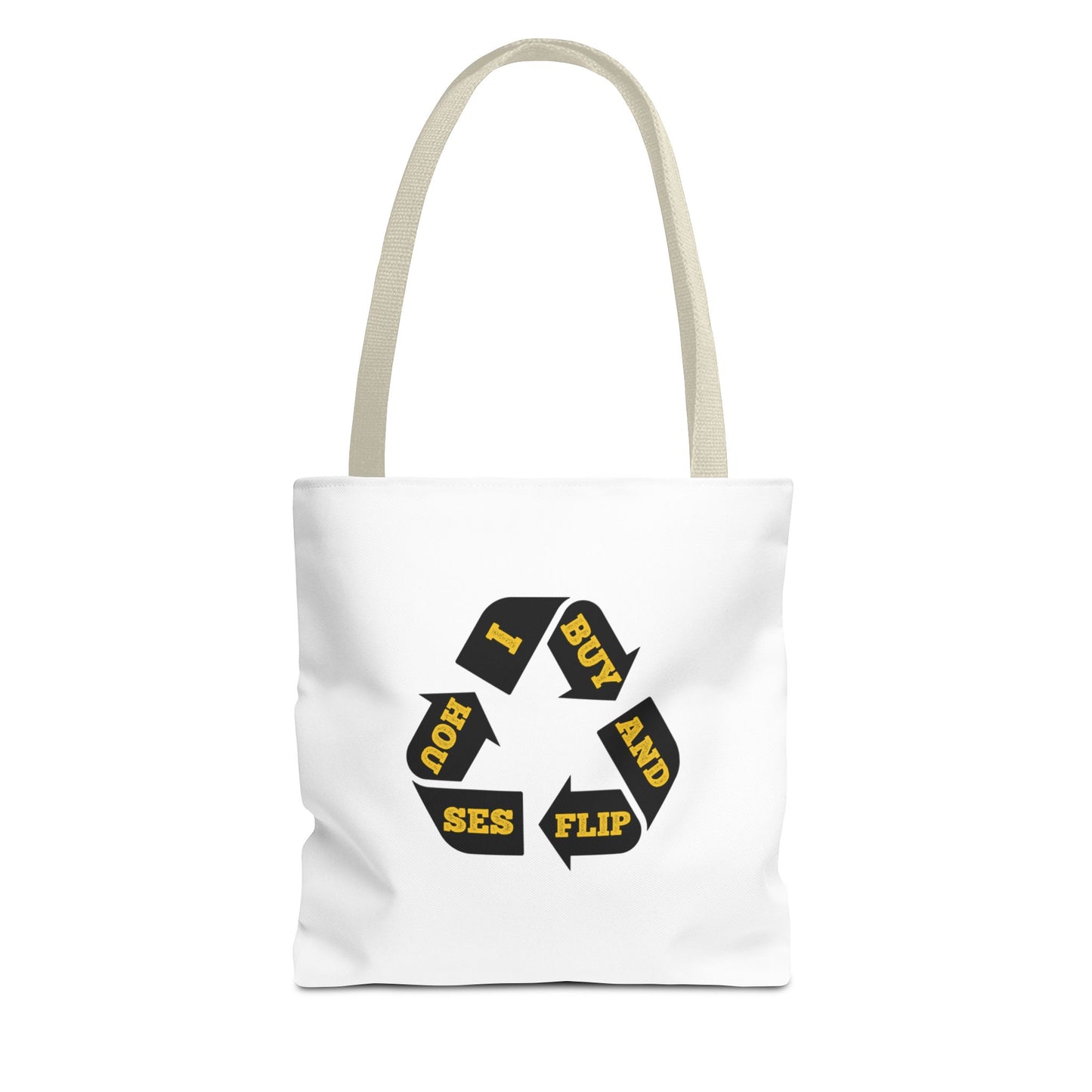 I Buy and Flip Houses to Buy Real Estate Investor Two-Sided White Tote Bag with Custom Phone Number