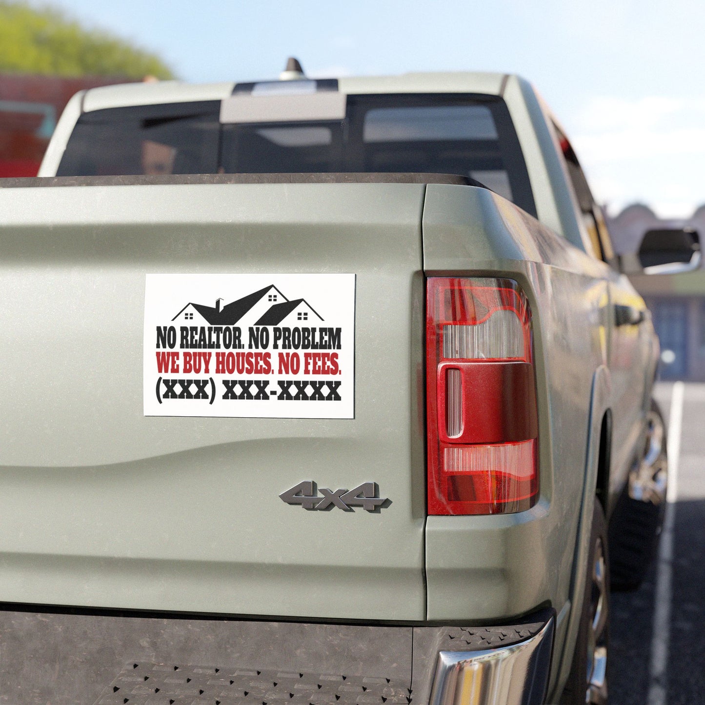 No Realtor. No Problem. Real Estate Investor and Wholesaler Red and Black Car Magnets for Hot Leads