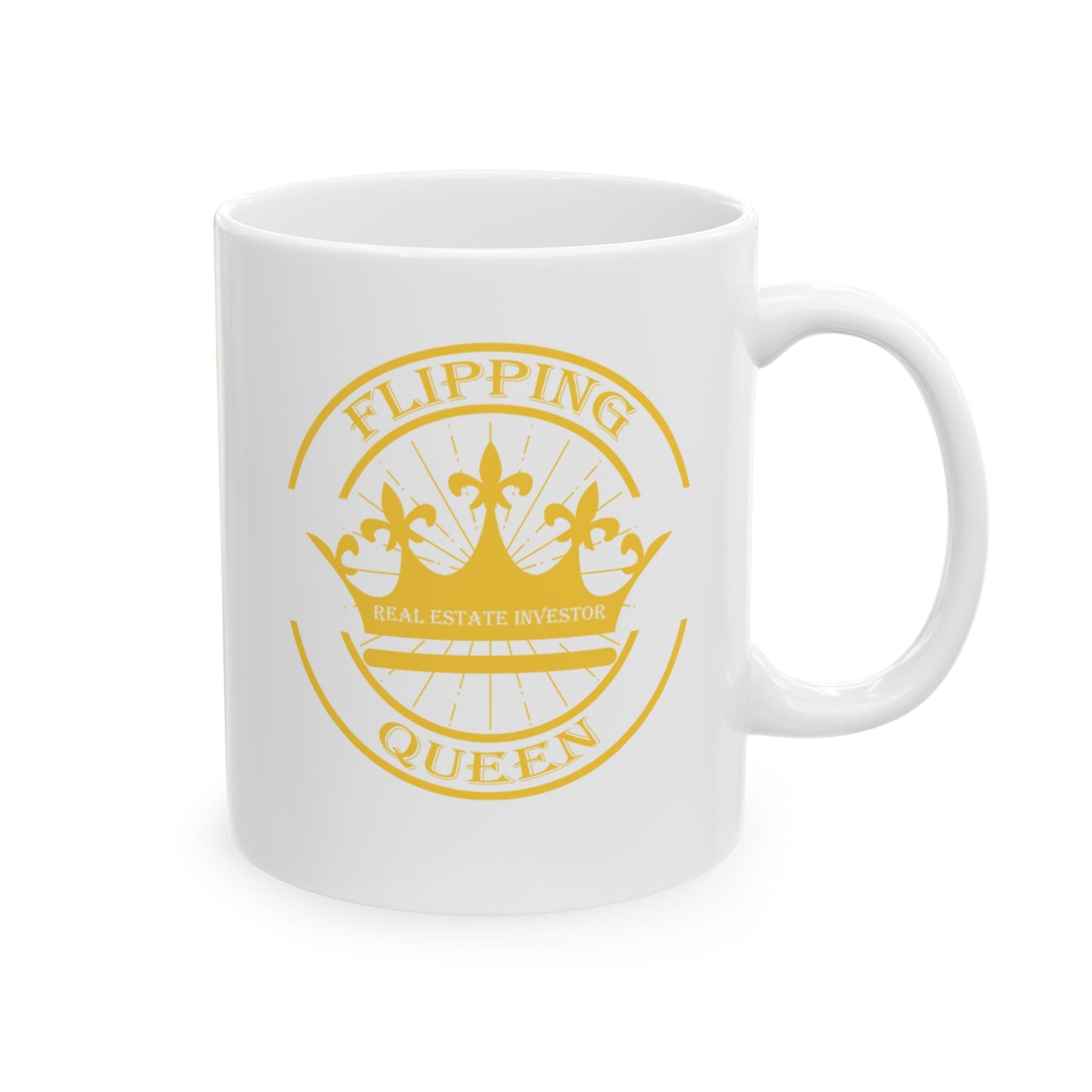 Flipping Queen Real Estate Investor Personalized Ceramic Mug, (11oz, 15oz) for House Flippers and Wholesalers