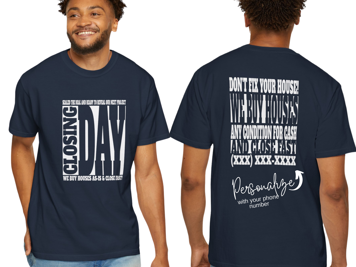 Closing Day Lead Generation Unisex Garment-Dyed T-shirt for Real Estate Investors, House Flippers, Wholesalers and Realtors