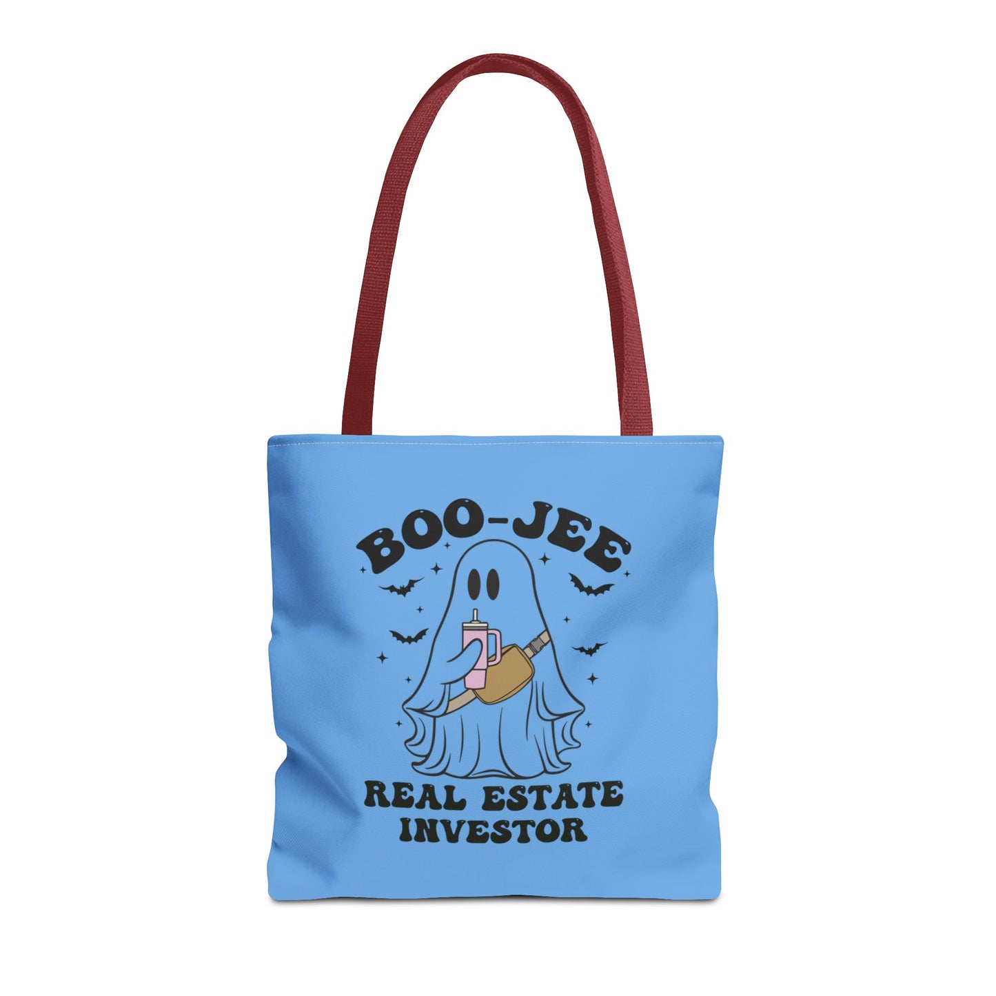 Boo_Jee Real Estate Investor Halloween Two-Sided Blue Tote Bag with Custom Phone Number