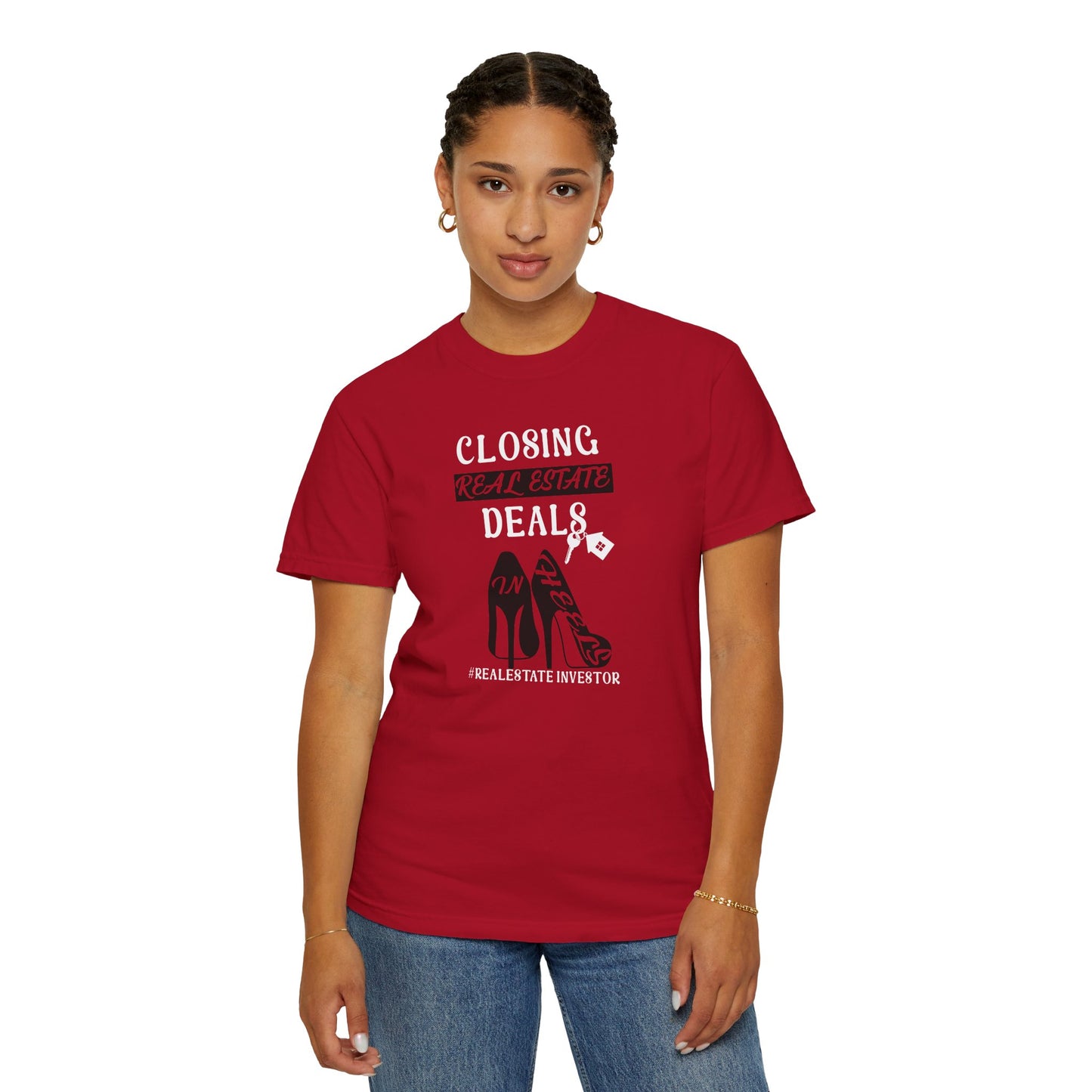 Closing Deals in Heels Unisex Garment-Dyed T-shirt