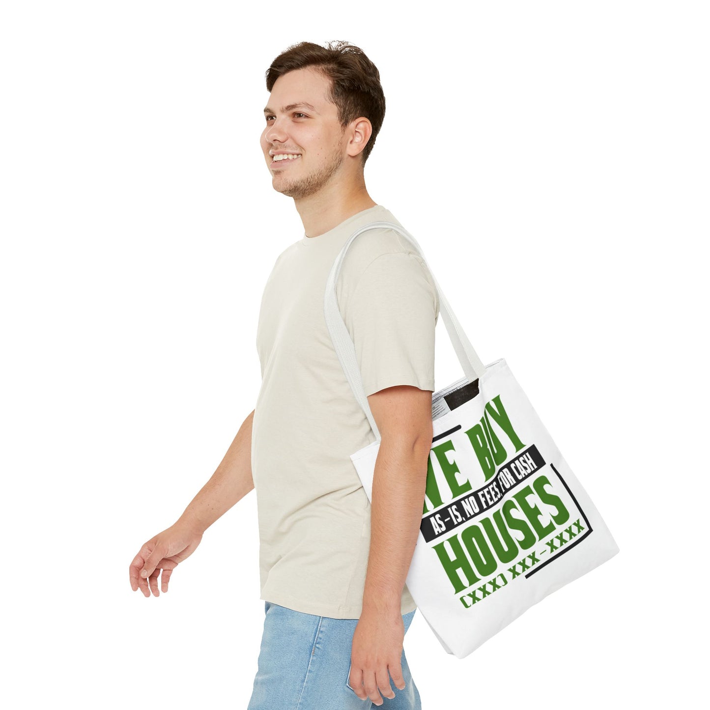 We Buy Houses As-Is, No Fees, For Cash Customized Tote Bag for Real Estate Investors