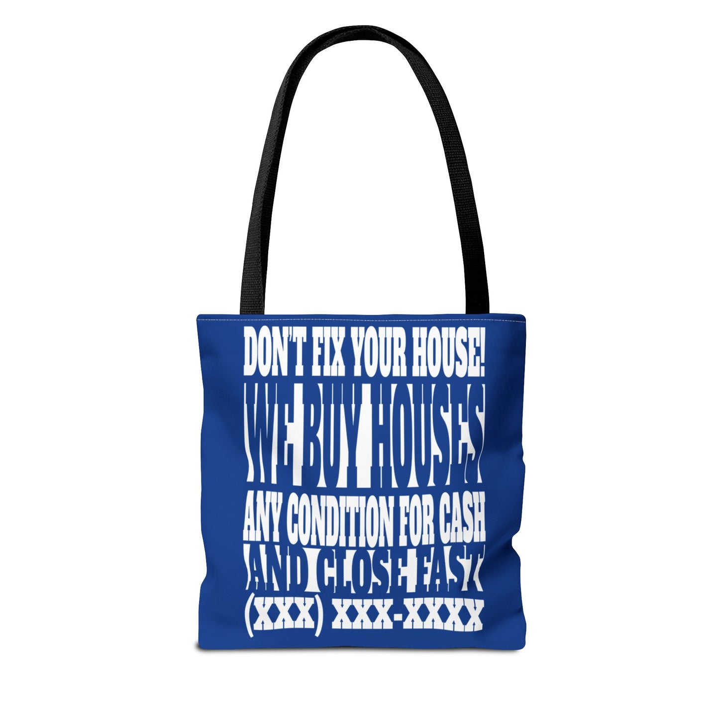 Closing Day Lead Generation Two-Sided Pink Tote Bag with Custom Phone Number